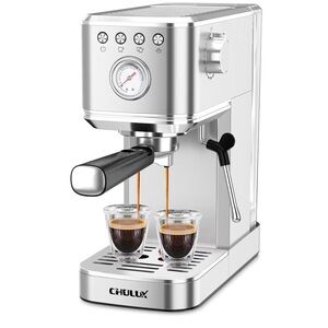 CHULUX Slim Espresso Machine with Milk Frother